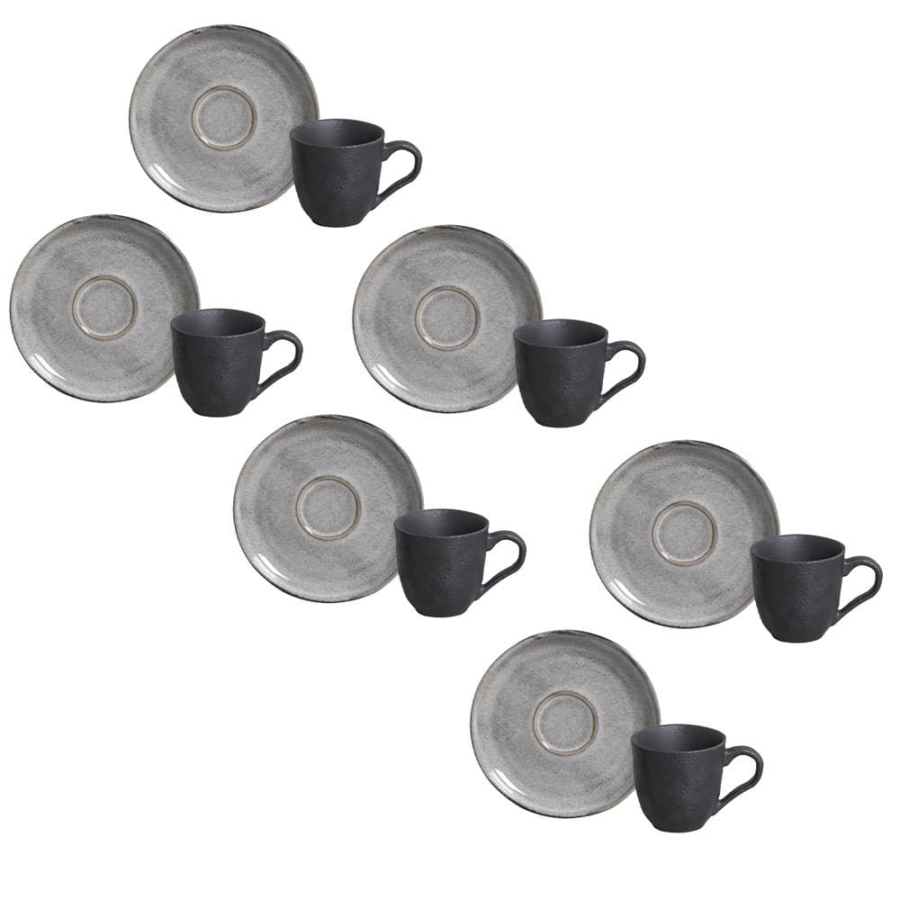 Conjunto de Xícaras de Café com Pires Porto Brasil Bio Dust 120ml - 6 Peças