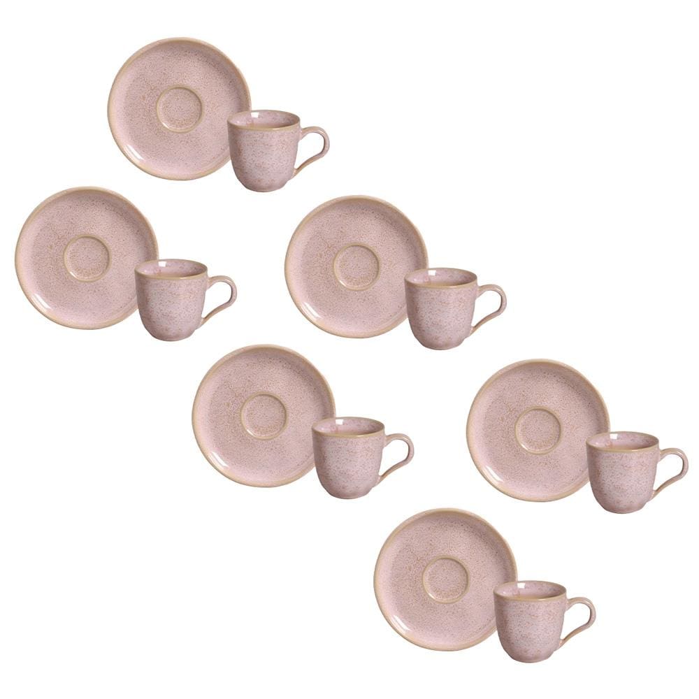 Conjunto de Xícaras de Café com Pires Porto Brasil Bio Litchi 120ml - 6 Peças