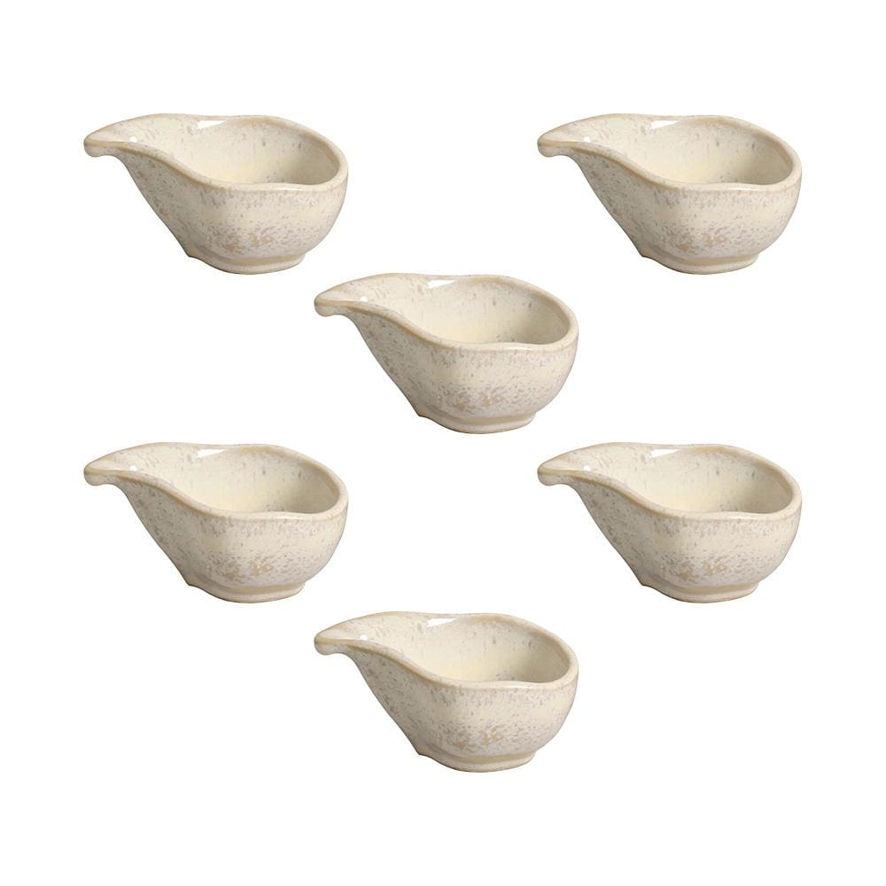 Conjunto de Molheiras Oval Porto Brasil Orgânico Latte 40ml - 6 Peças