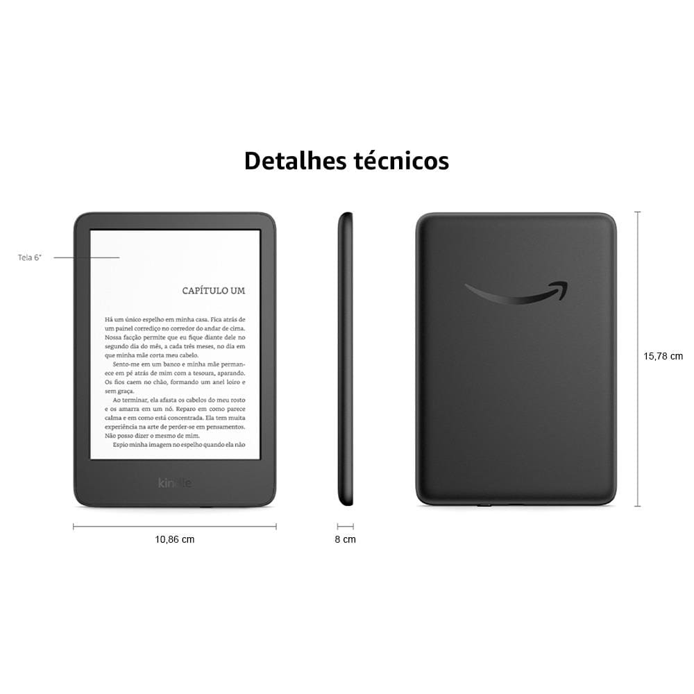 E-Reader Kindle 11ª Geração Amazon com 16GB, | Ponto