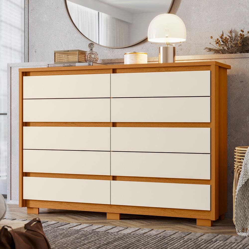 Cômoda Palumoveis Duetto com 10 Gavetas – 151cm de Largura