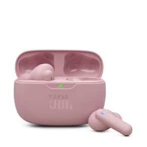 Fone de Ouvido JBL Wave Beam Buds 2 Pure Bass Bluetooth com Cancelamento de Ruído e Smart Ambient - Rosa