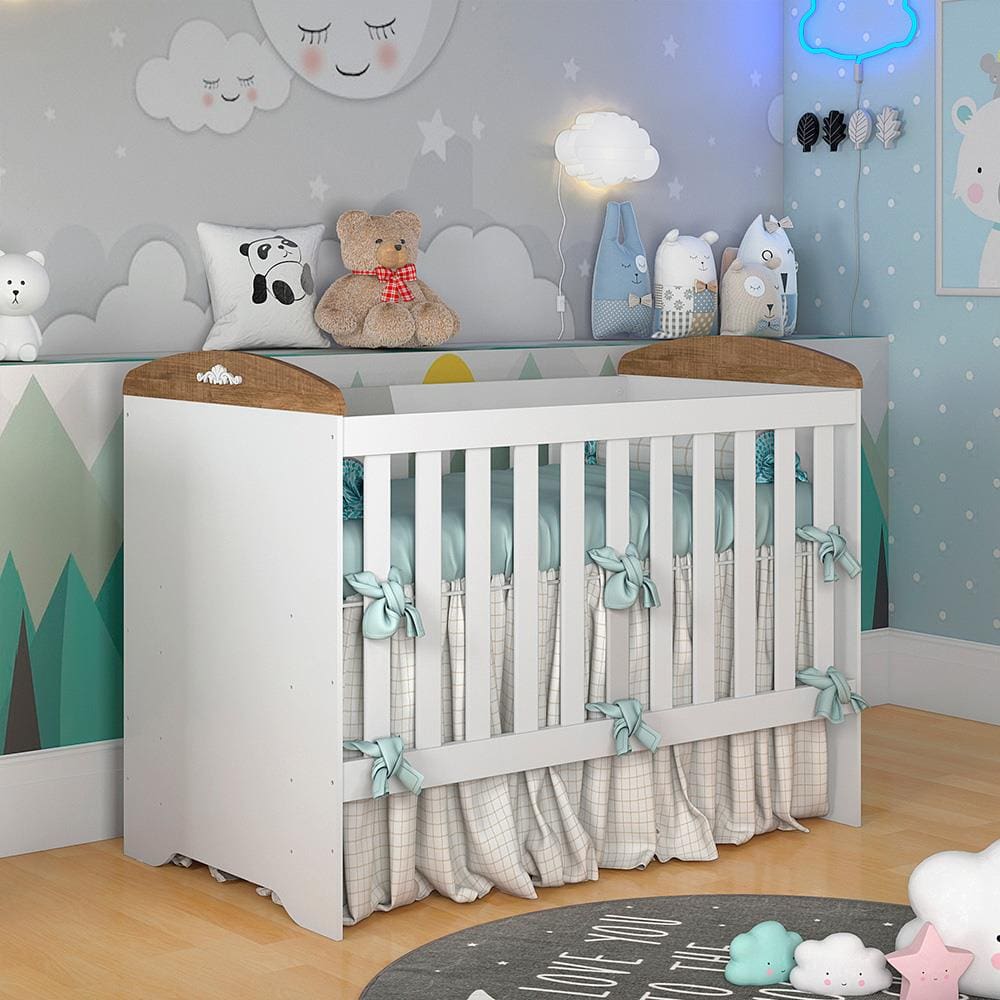 Berço Mini Cama Carolina Baby Eloa 3 em 1 com Suporte para Mosquiteiro e 133cm de Largura