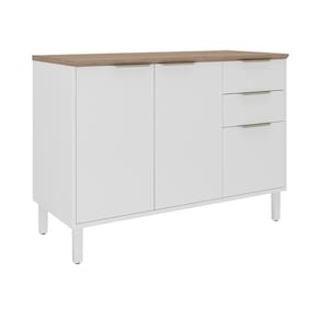 Balcão Triplo Itatiaia Renova com 3 Portas, 2 Gavetas, 1 Prateleira e 120cm largura - Branco Neve