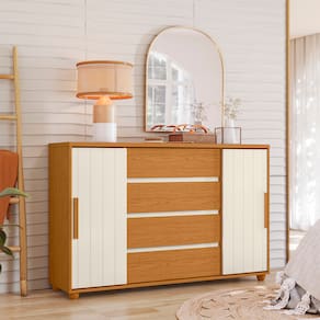 Cômoda Palumoveis Evidenza com 4 Gavetas e 2 Portas – 150cm de Largura