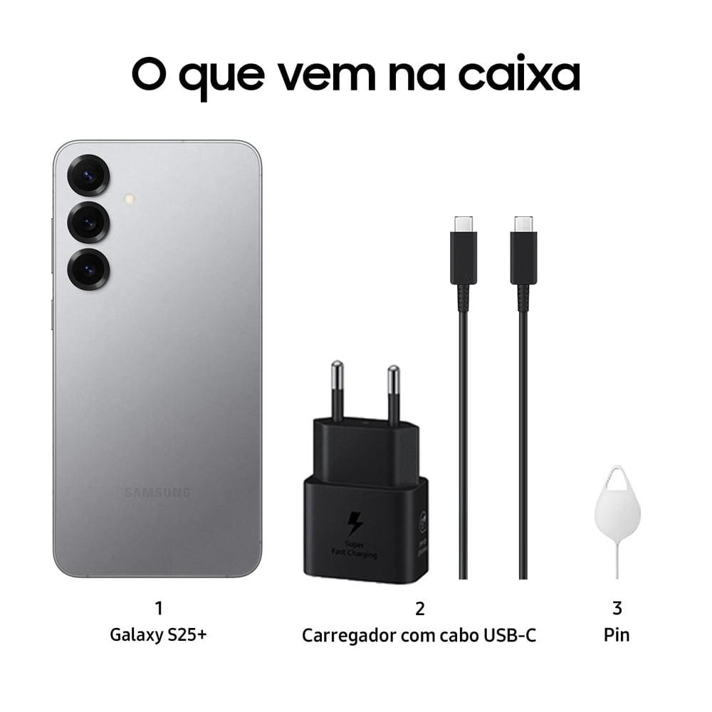 Smartphone Samsung Galaxy S25+ 5G Prata | Ponto