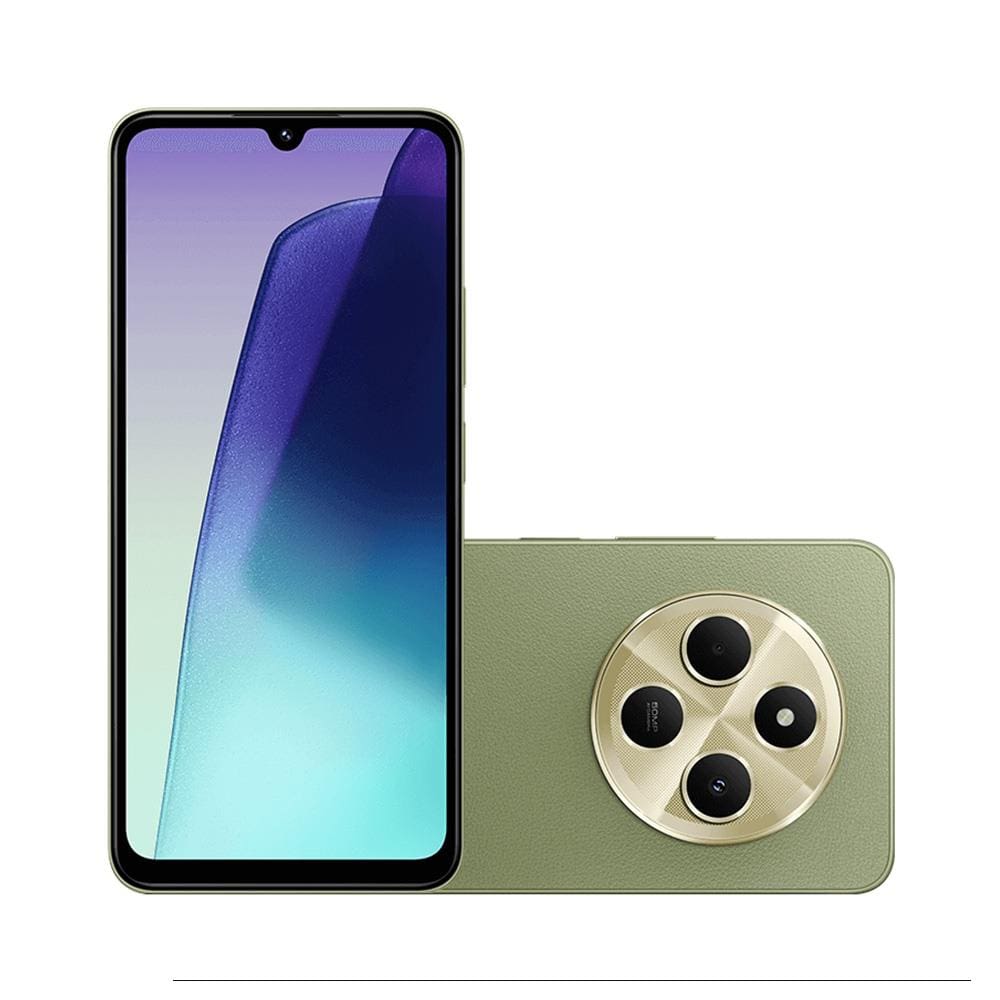 Smartphone Xiaomi Redmi 14C BR 4G Verde 256GB, 4+4GB RAM Virtual, Tela de 6,8”, MediaTek Helio G81 Ultra e Câmera Traseira Dupla de 50MP