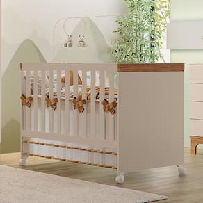 Berço Cama Canaã Pega Pega Branco/Caramelo