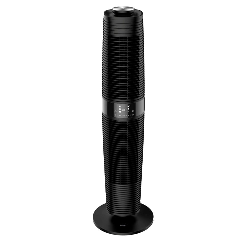 Ventilador de Torre 100cm Spirit 360º com Display LED Touch Screen, Controle Remoto, Funções Especiais e Controle Inteligente de Velocidade - Preto