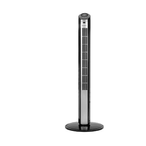 Ventilador de Torre 90cm Spirit Slim 40W de Potência com 3 Velocidades, Função Bom Sono e Vento Natural – Preto/Prata