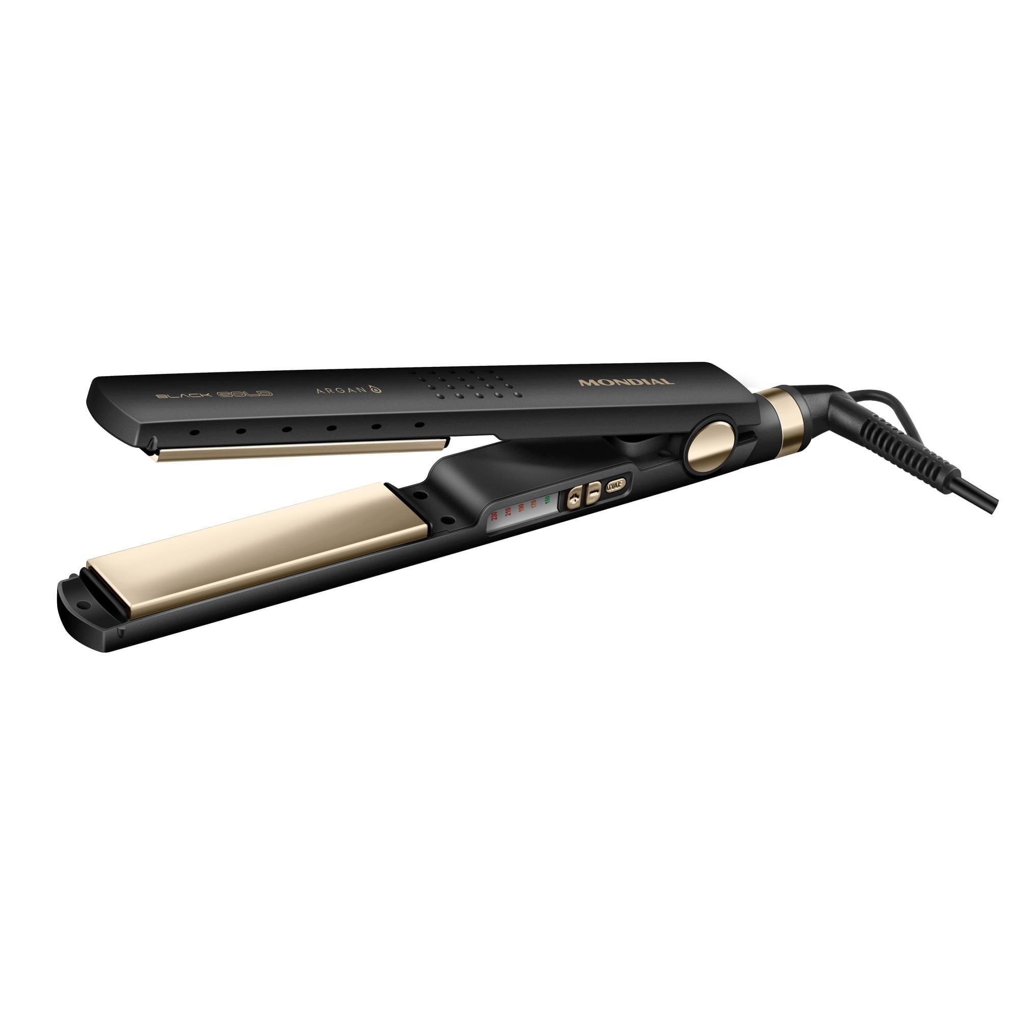 Chapinha Prancha Alisadora Mondial Black Gold Argan P-30T Preto Bivolt 