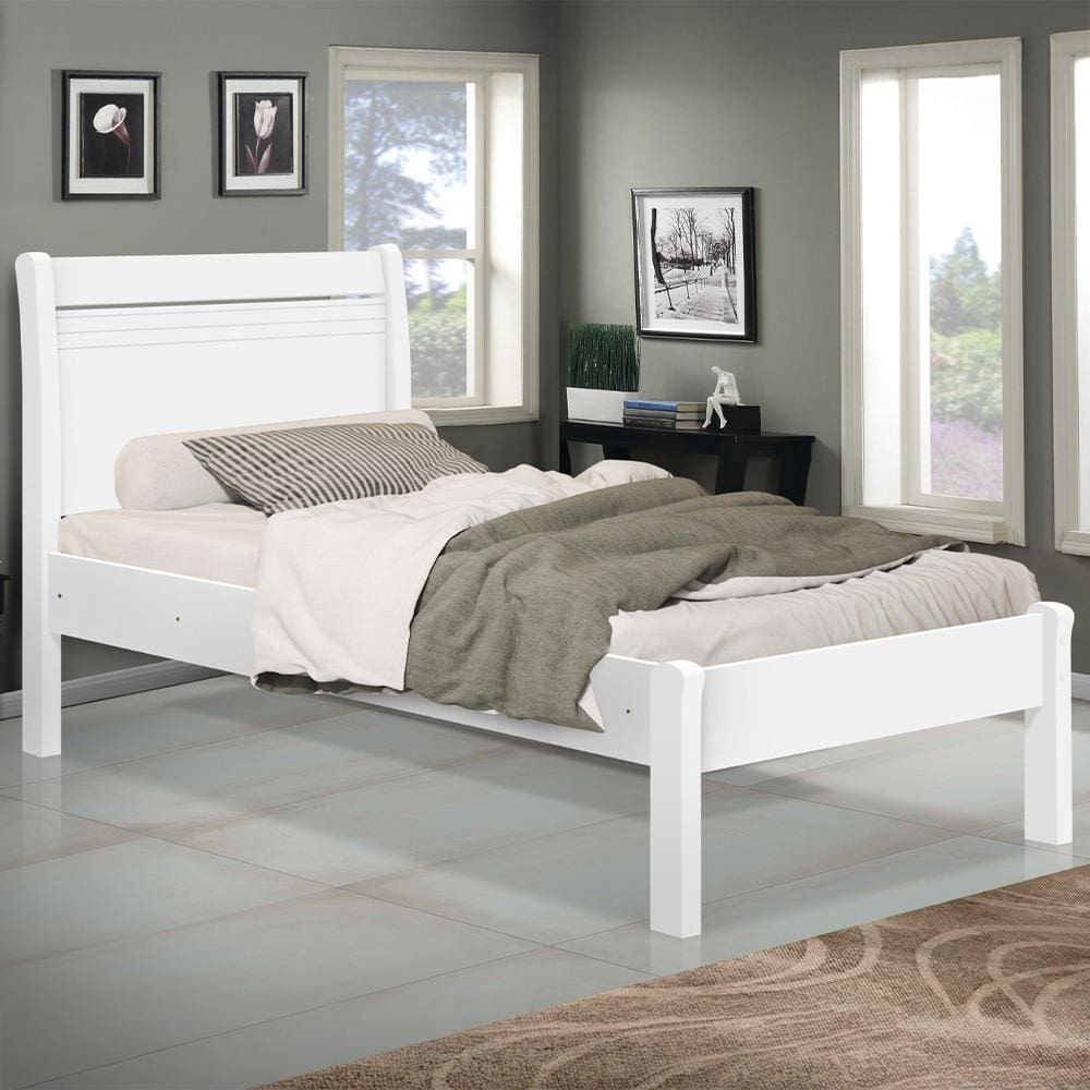 Cama de Solteiro Barreto Siena - Branco