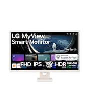 Monitor LG 32” MyView Smart 32SR50F-W com Tela IPS, Full HD, WebOs, Screen Share, HDR10, ThinQ, Air Play 2, Bluetooth, USB e HDMI - Branco