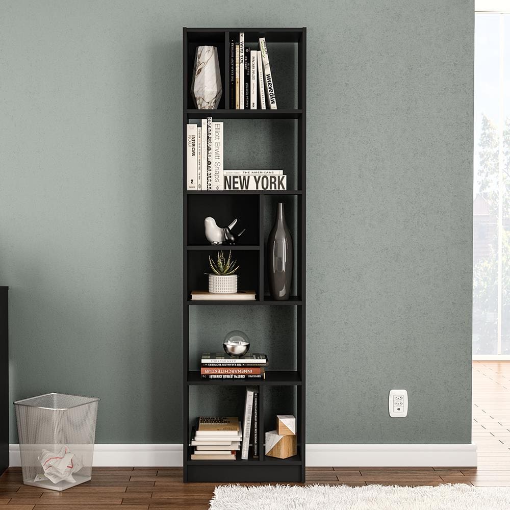 Estante de Livros Politorno Piratini Alta 9 Prateleiras 178cm Design Clean Compacta