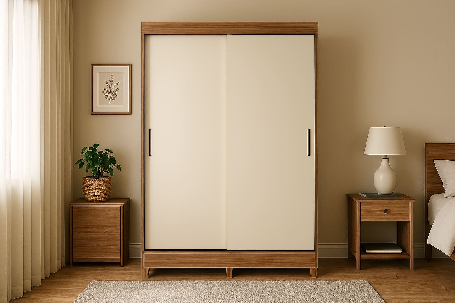 Guarda-Roupa Solteiro Santos Andirá Fit 2 Portas de Correr 2 Gavetas Internas MDP - 106,6 cm de Largura