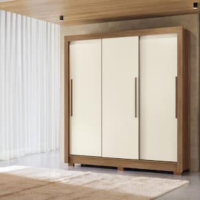 Guarda-Roupa Casal Santos Andirá Maringa com 3 Portas de Correr, 2 Gavetas e 5 Prateleiras - 194,4cm de largura