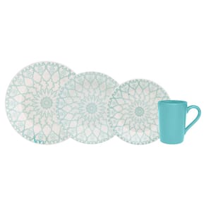 Aparelho de Jantar e Lanche 16 Peças Biona Mandala em Cerâmica – Estampado