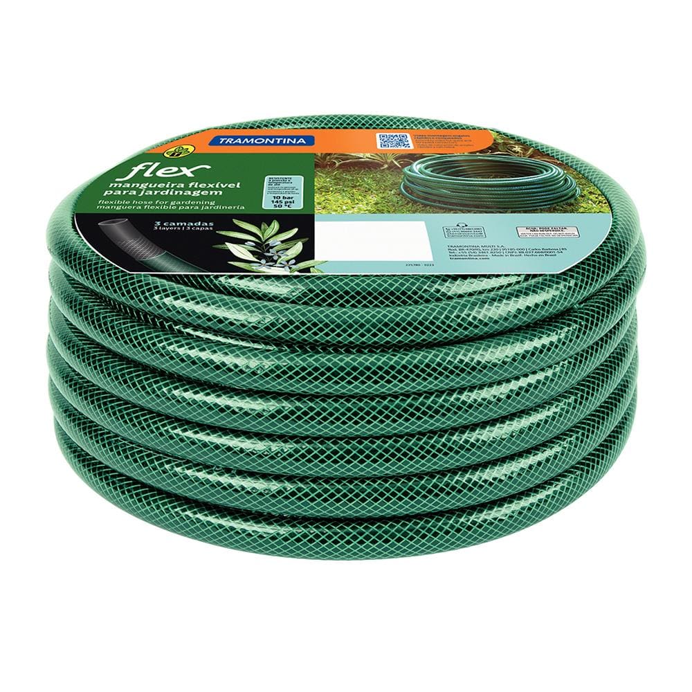 Mangueira Tramontina Flex em PVC com 3 Camadas Verde - 15 Metros