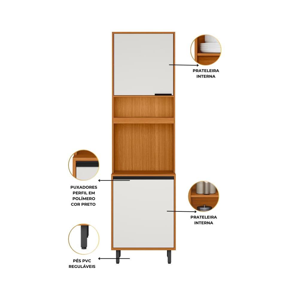 Paneleiro Duplo Poliman Ravena 2 Portas Nicho | Ponto
