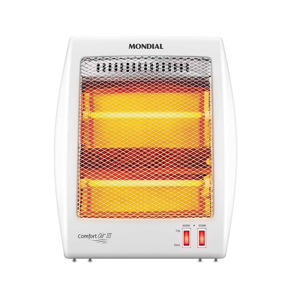 Aquecedor de Ambiente Mondial A16 com Controle de Temperatura – Branco/Cinza