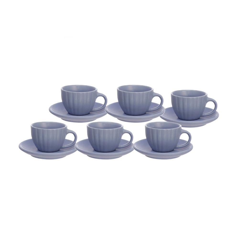 Conjunto de Xícaras para Café Hauskraft Bella em Cerâmica 90 ml Azul – 6 Peças