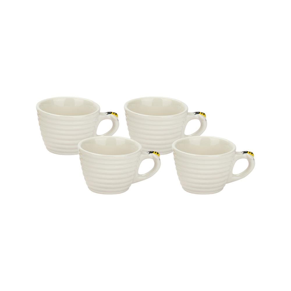 Conjunto de Xícaras para Café Hauskraft Bee em Porcelana 90 ml Branca – 4 Peças
