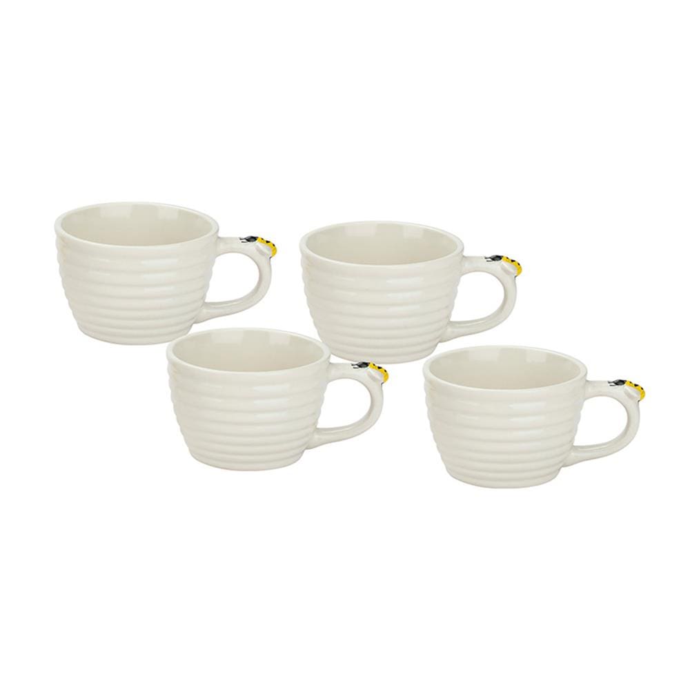 Conjunto de Xícaras para Chá Hauskraft Bee em Porcelana 230 ml Branca – 4 Peças
