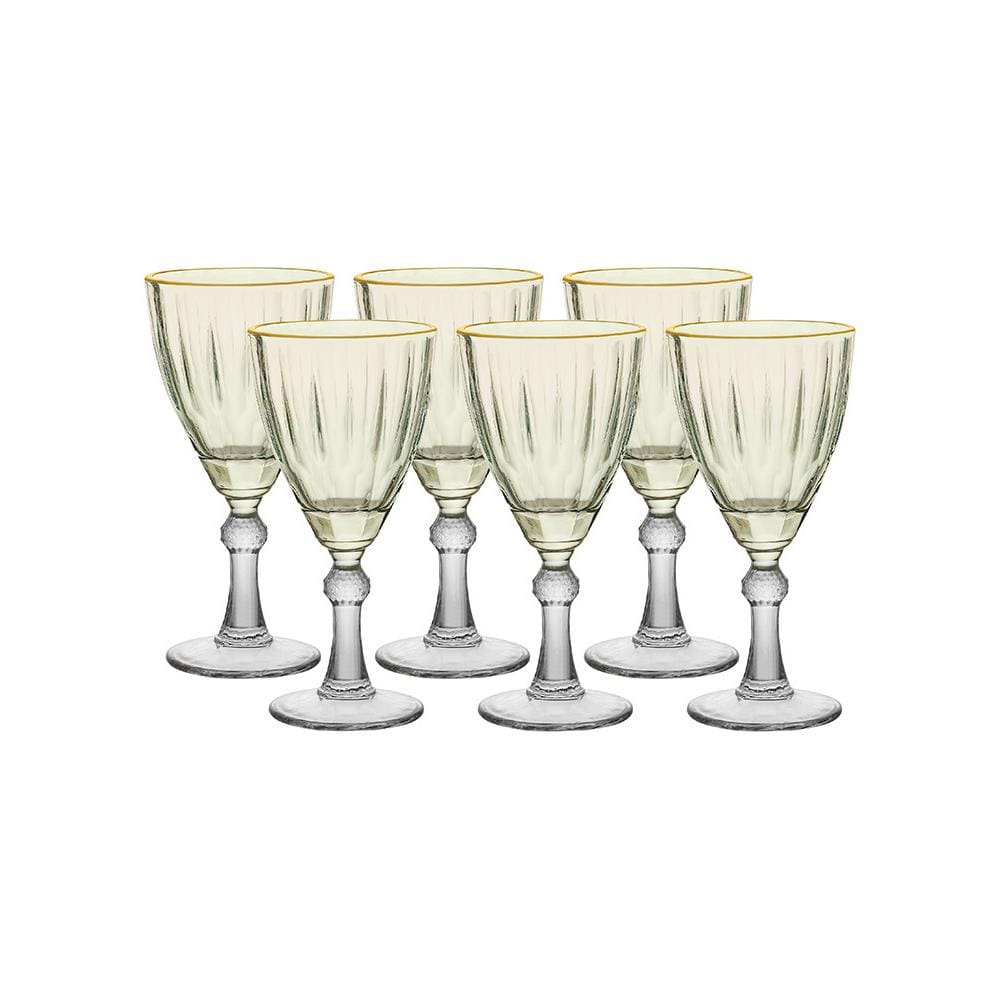 Conjunto de Taças para Água/Vinho Hauskraft Dominic em Vidro 275 ml Verde - 6 Peças