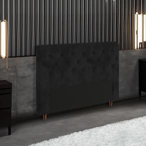 Cabeceira para Cama Box Casal Portobel Marcela com Revestimento em Suede