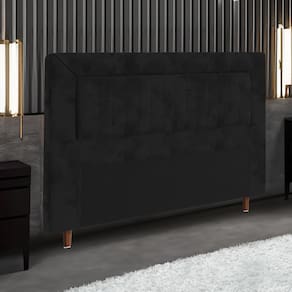 Cabeceira para Cama Box King Size Portobel Cintia com Revestimento em Suede