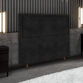 Cabeceira para Cama Box Casal Portobel Evelyn com Revestimento em Suede – 140cm de largura