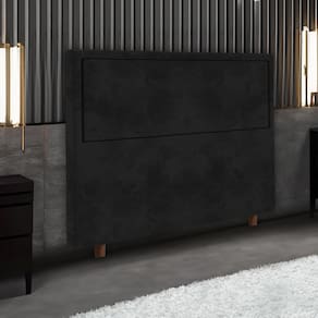 Cabeceira para Cama Box King Size Portobel Evelyn com Revestimento em Suede – 195cm de largura
