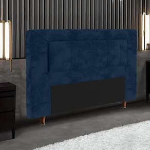 Cabeceira para Cama Box Queen Size Portobel Cintia com Revestimento em Suede