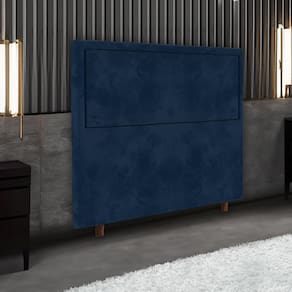 Cabeceira para Cama Box de Solteiro Portobel Evelyn com Revestimento em Suede – 90cm de largura