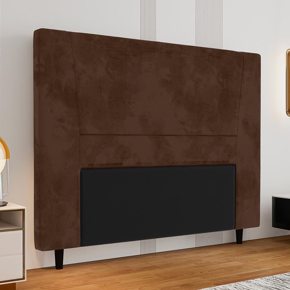 Cabeceira para Cama Box King Size Portobel Amanda com Revestimento em Suede