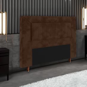 Cabeceira para Cama Box Casal Portobel Cintia com Revestimento em Suede