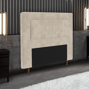 Cabeceira para Cama Box Solteiro Portobel Cintia com Revestimento em Suede
