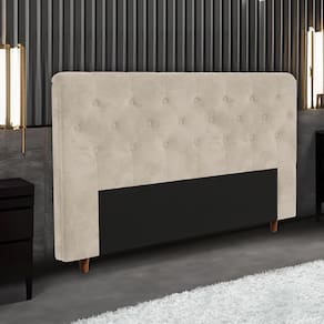Cabeceira para Cama Box King Size Portobel Marcela com Revestimento em Suede