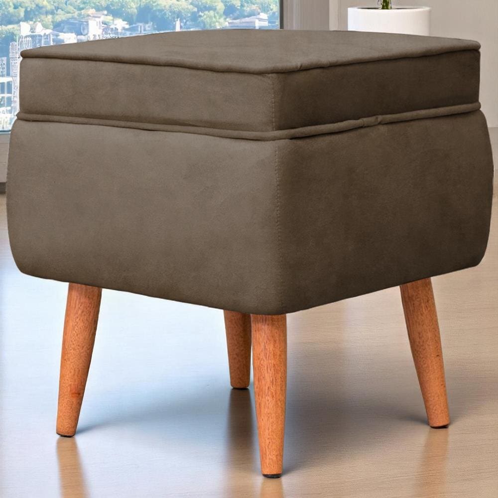 Puff Banqueta Conlflex Celine Quadrado Revestido em Tecido Veludo