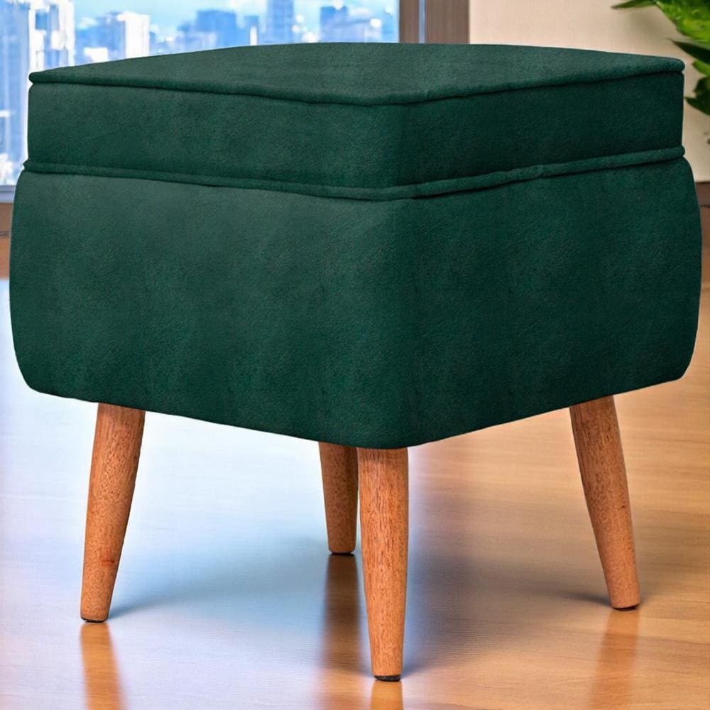 Puff Banqueta Conlflex Celine Quadrado Revestido em Tecido Veludo