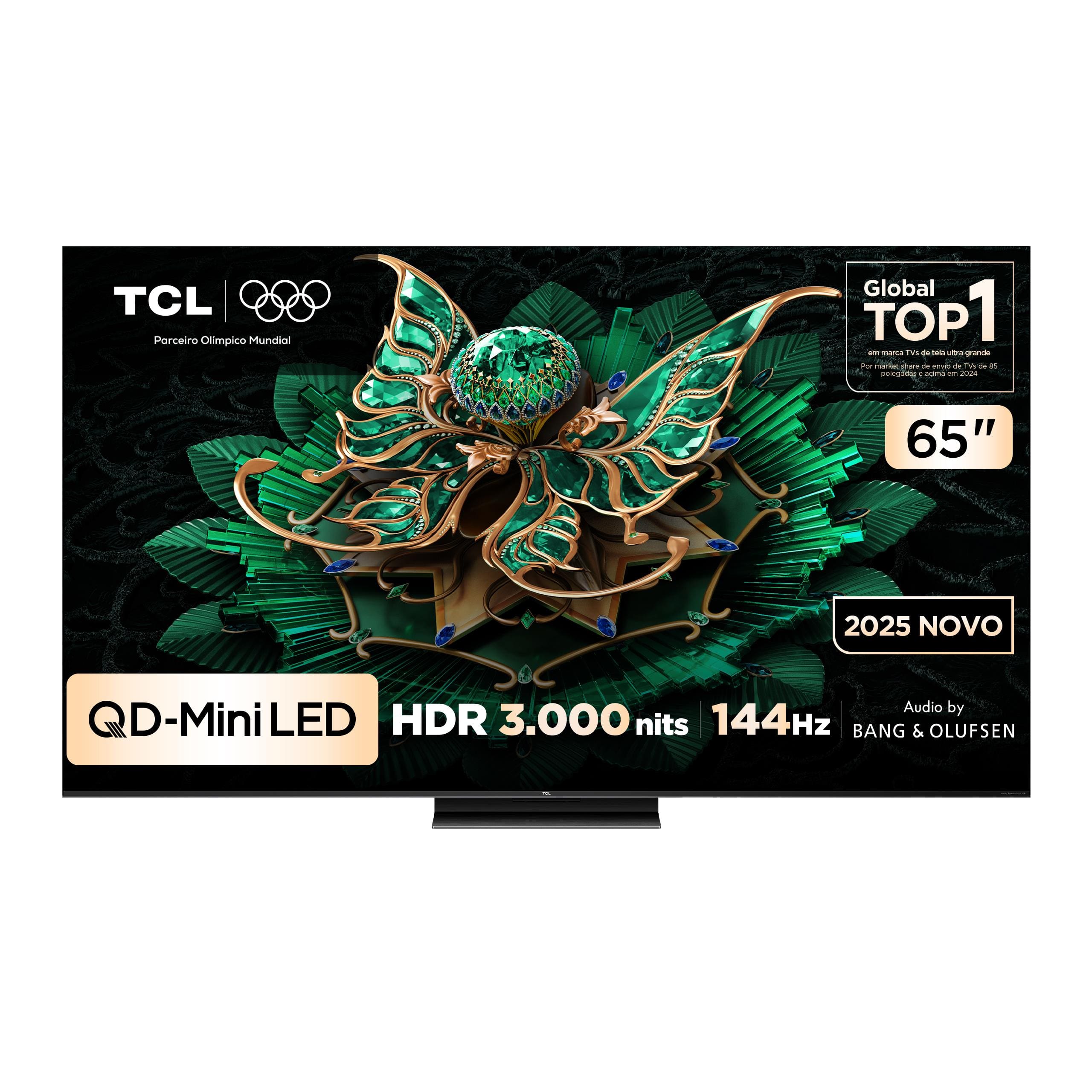 Smart TV 65” TCL 65C7K 4K QD-Mini Led 144Hz com Sistema Operacional Google TV