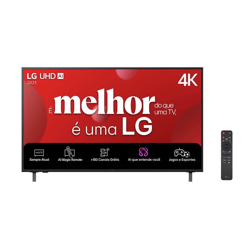 Smart TV 4K 50” LG Ultra HD 50UA8550PSA com Processador a7 Gen8 AI, Otimizador de Jogos, Wi-Fi, Bluetooth, webOS 25 e Controle Smart Magic