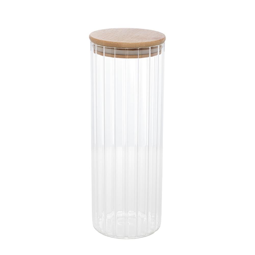 Porta Mantimento Wolff 1,1L Vidro Borossilicato Tampa Bambu