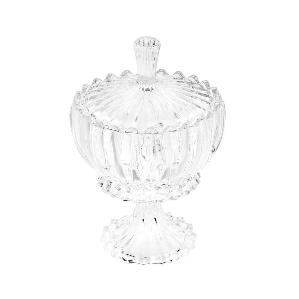 Potiche com Pé Wolff Geneva Cristal 17x25cm Acabamento Premium