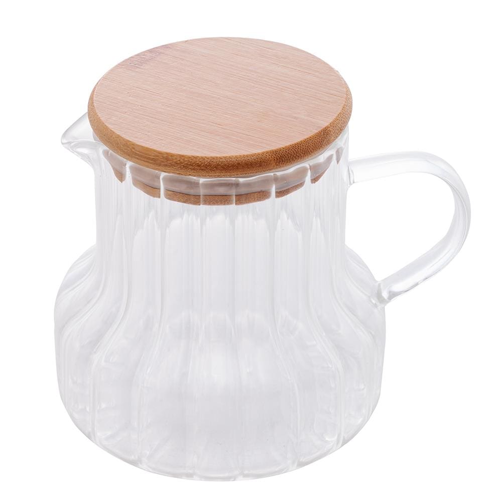 Jarra de Vidro Lyor Classic 620ml Tampa Bambu Vidro Borossilicato Resistente e Elegante