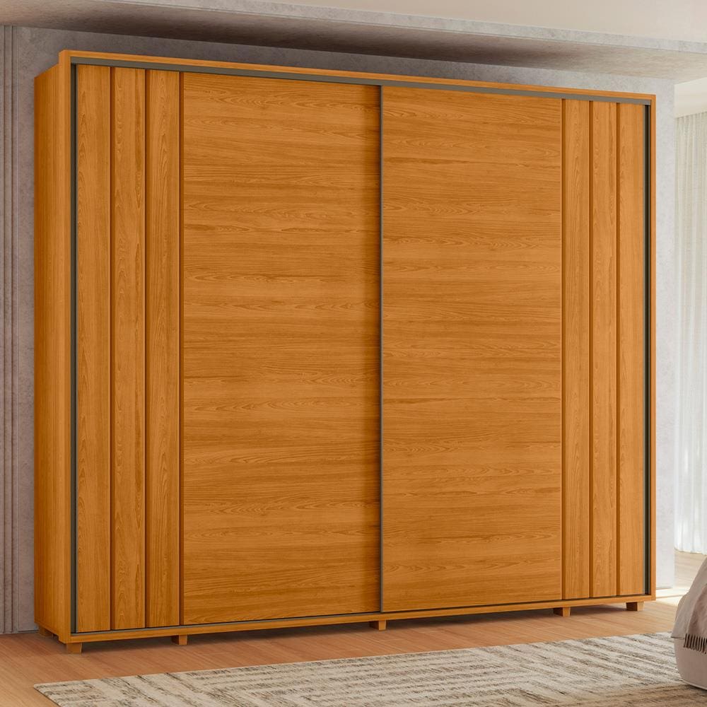 Guarda-Roupa Casal Madetec Dalí 2 Portas de Correr 8 Gavetas Cabideiro Extensível Escada Retrátil