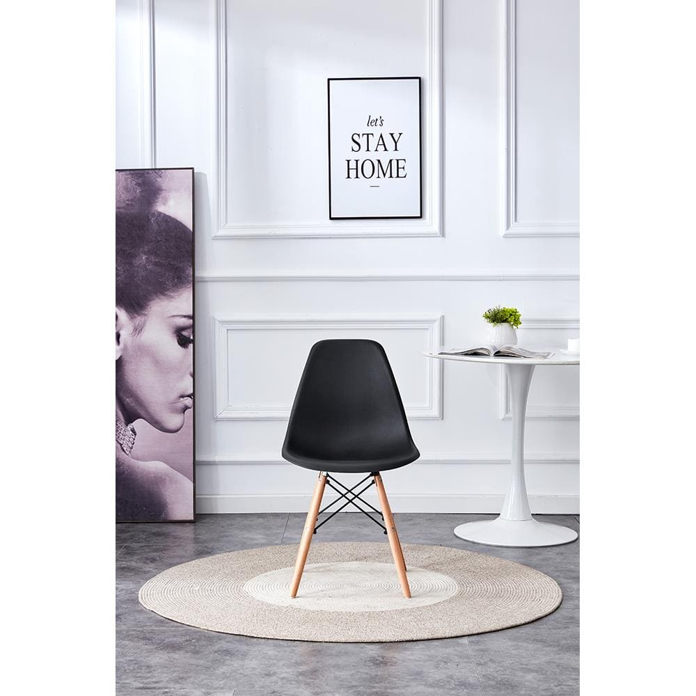 Cadeira Conthey Eiffel Design Eames Base Madeira Estrutura Metálica