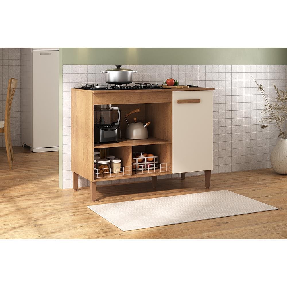 Balcão Para Cooktop de até 5 Bocas Atualle Madri 109 cm 1 Porta MDF