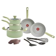 Jogo de Panelas Tefal Recycled Ceramic 9 Peças Revestimento Cerâmico Antiaderente Verde