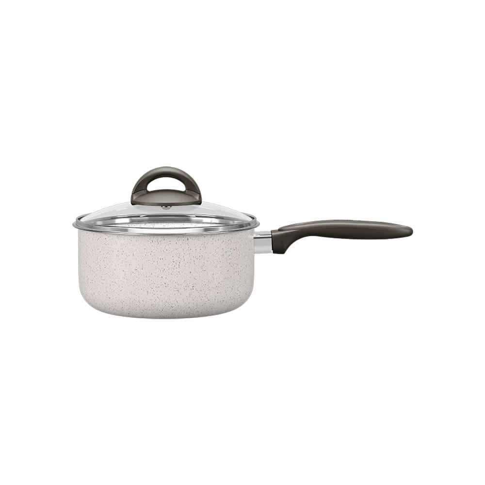 Panela Brinox Suprema Ceramic Life Antiaderente 1,9L 18cm Tampa de Vidro Vanilla